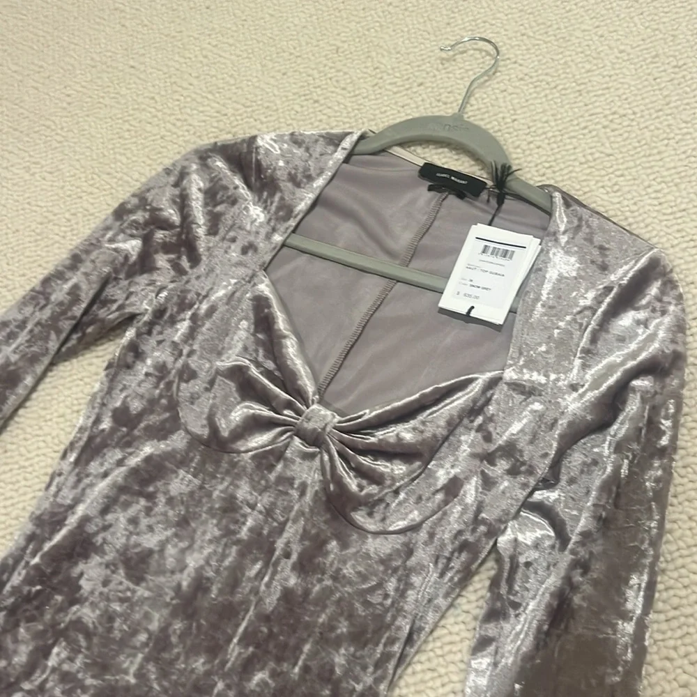 Isabel Marant velvet top in snow gray - Picture 3 of 4